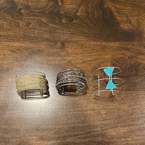 Set of Three Stylish Bracelets